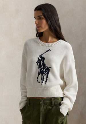 BIG PONY COTTON CREWNECK SWEATER - Pullover - white