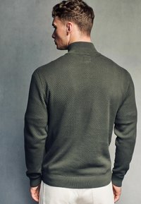 Next ZIP NECK - Pulover - olive green