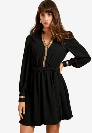 SEQUIN TRIM MINI - Vestido informal - black