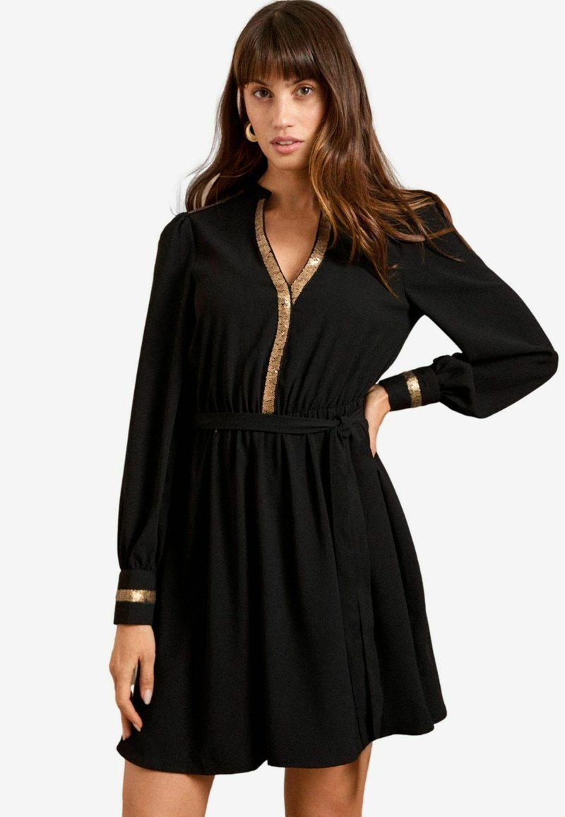Love & Roses SEQUIN TRIM MINI - Denné šaty - black
