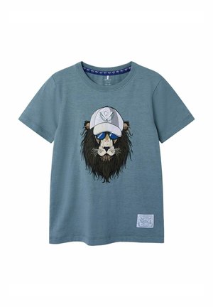 REGULAR FIT - T-shirt print - mineral blue