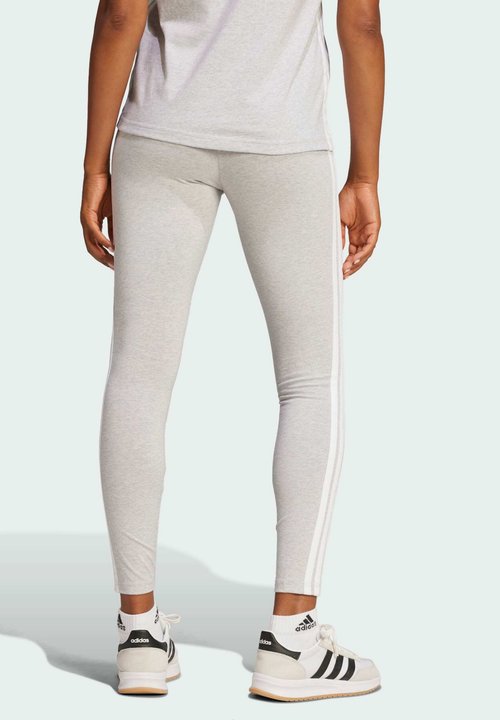 adidas Women's Essentials 3-Stripes Cotton Leggings Light Grey Heather/White — foto 2