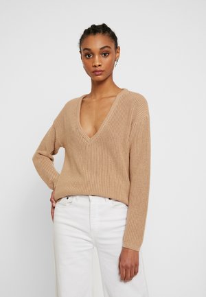 DEEP FRONT V NECK - Trui - beige