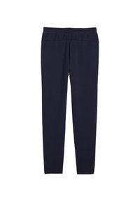 Navyblauwe leggings van zachte stof, met een elastische tailleband en een aansluitend, gestroomlijnd ontwerp, zonder boorden of zakken.