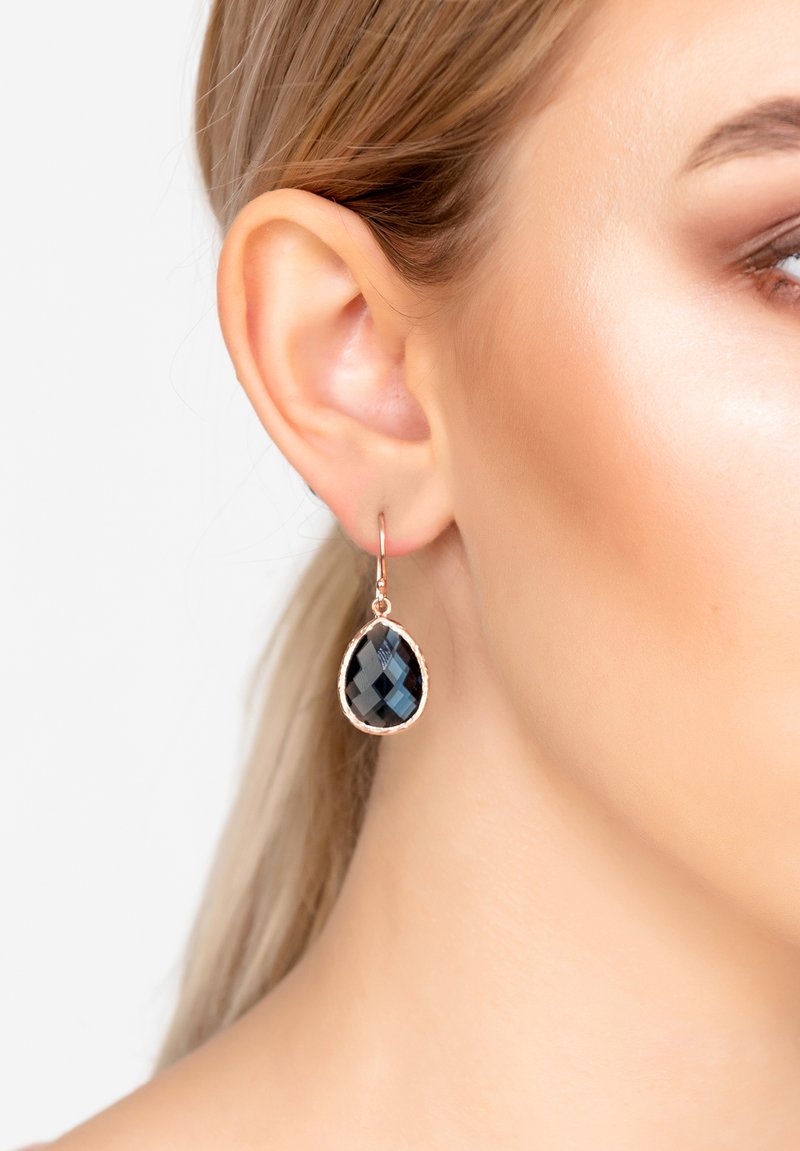 Latelita PETITE DROP EARRINGS SAPPHIRE HYDRO ROSEGOLD - Pendientes - blue