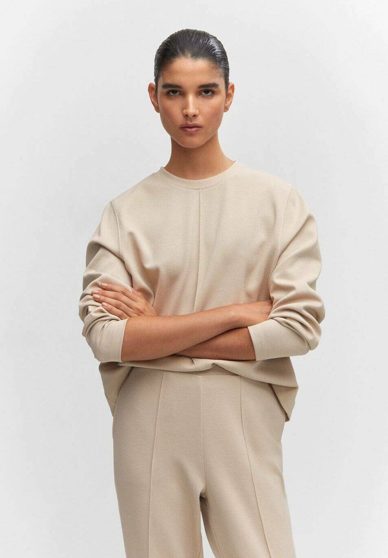 Mango - Långärmad tröja - beige, Förstora