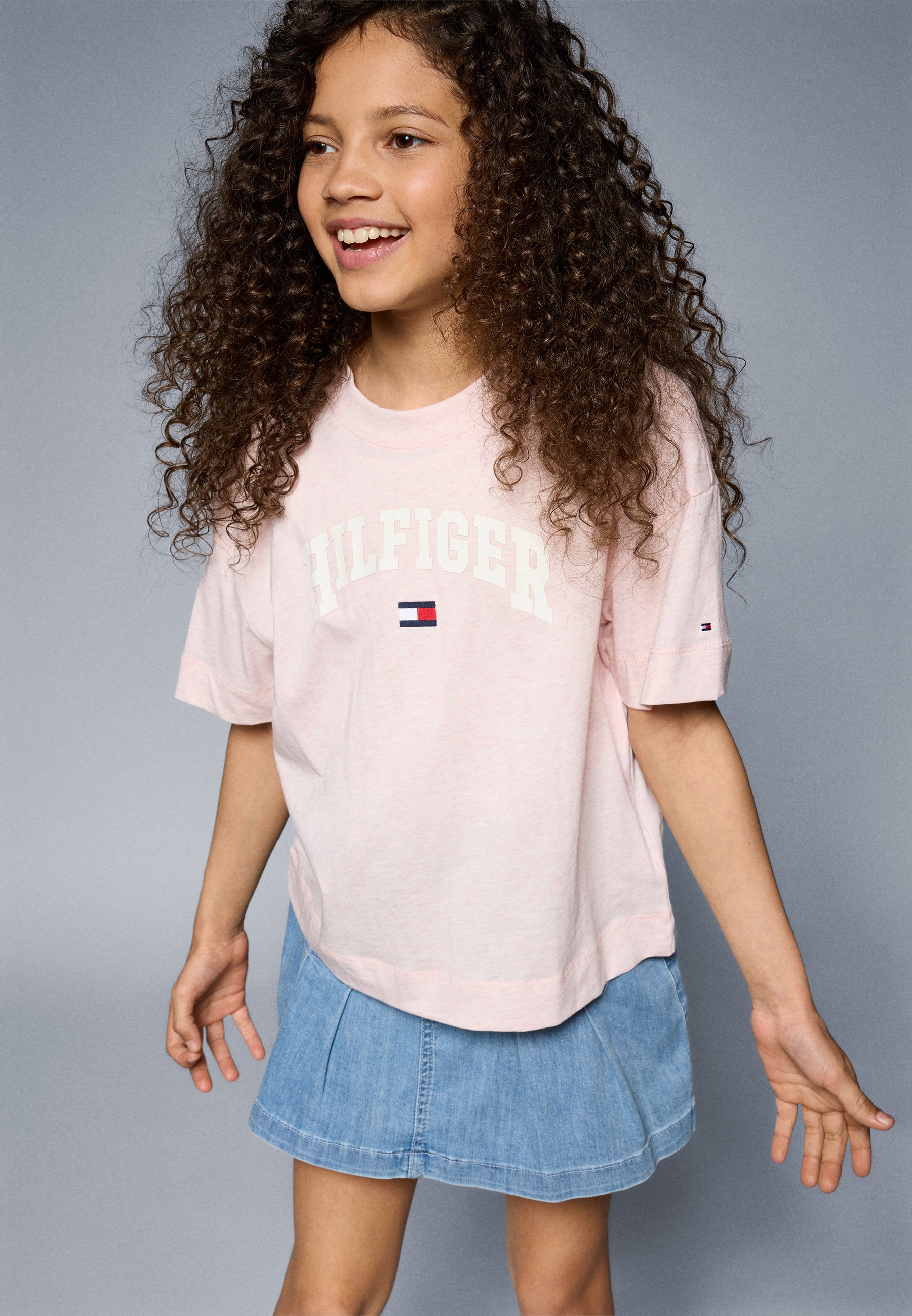 Tommy Hilfiger MELANGE VARSITY ARCHIVE TEE Print T-shirt coral