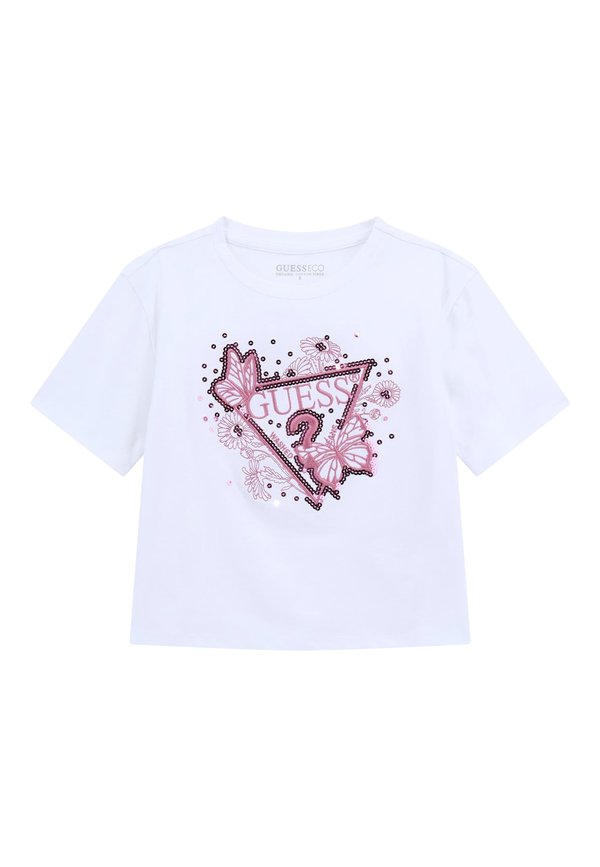 LOGO-DREIECK PAILLETTEN - T-Shirt print - weiß