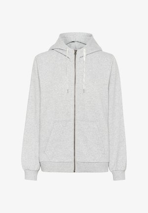Hallige hall zip-up kapuuts, mis on valmistatud pehmest kangast. Omab kapuutsi, kahte esimest taskut ja nööriga reguleeritavat kapuutsi. Ribakujulised mansetid ja allserv. Lihtne disain.