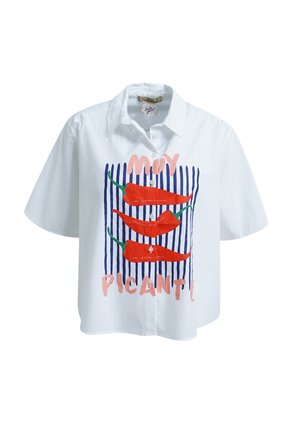 Smith&Soul, SMITH&SOUL BOXY-BLUSE MIT PICANTE PRINT - Button-down blouse - white