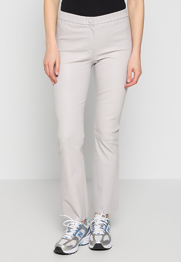 Oakwood Leren broek lichtgrijs