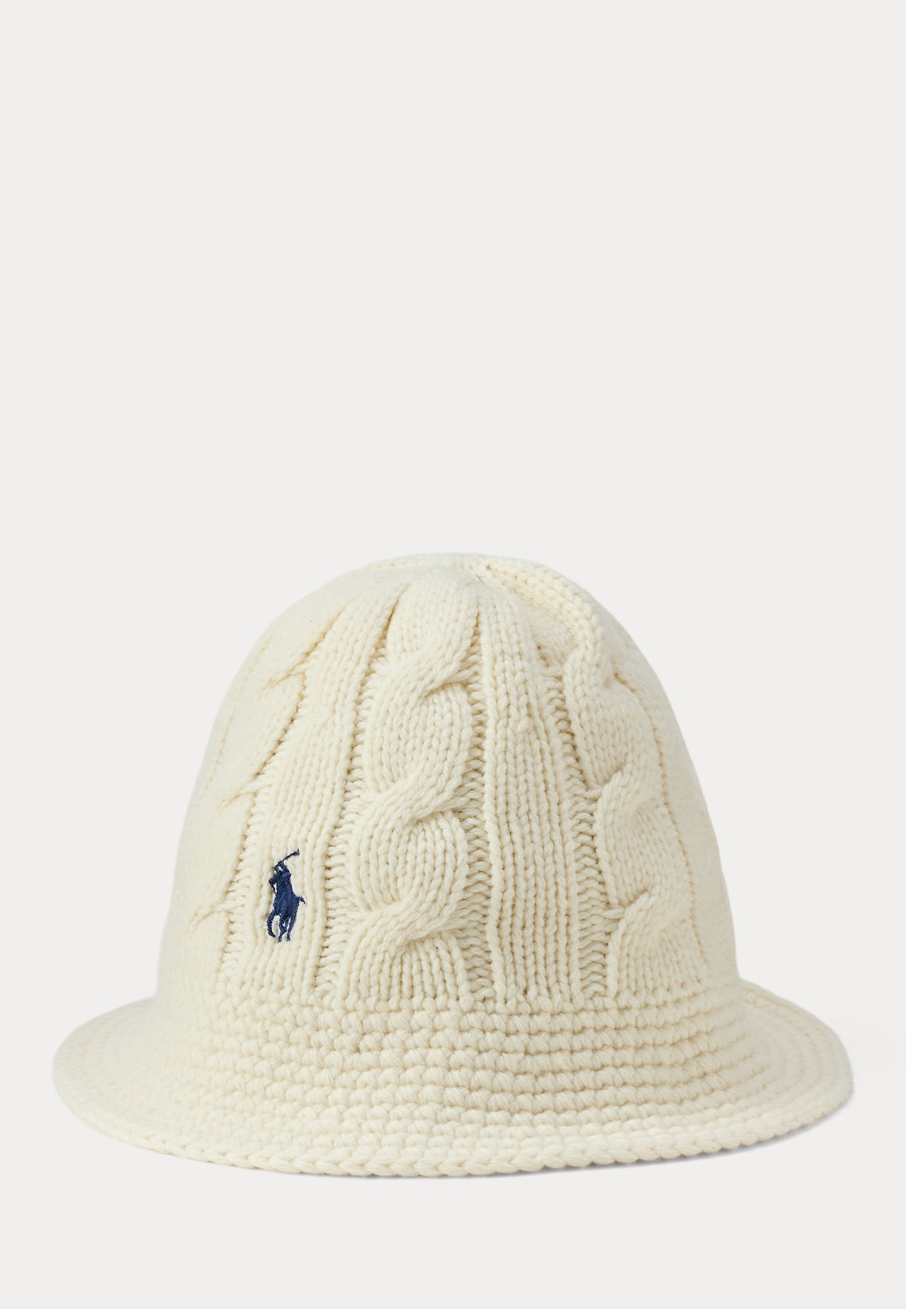Polo Ralph Lauren CABLE KNIT WOOL BLEND BUCKET HAT - Hat - cream