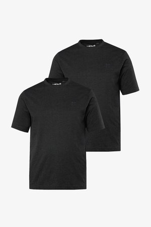 Men Plus, MEN+ T-SHIRT, BASIC, 2ER-PACK, HALBARM, RUNDHALS, BIS 8 XL - T-shirt basique - black