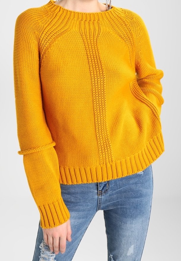 Topshop Stickad tröja - mustard yellow