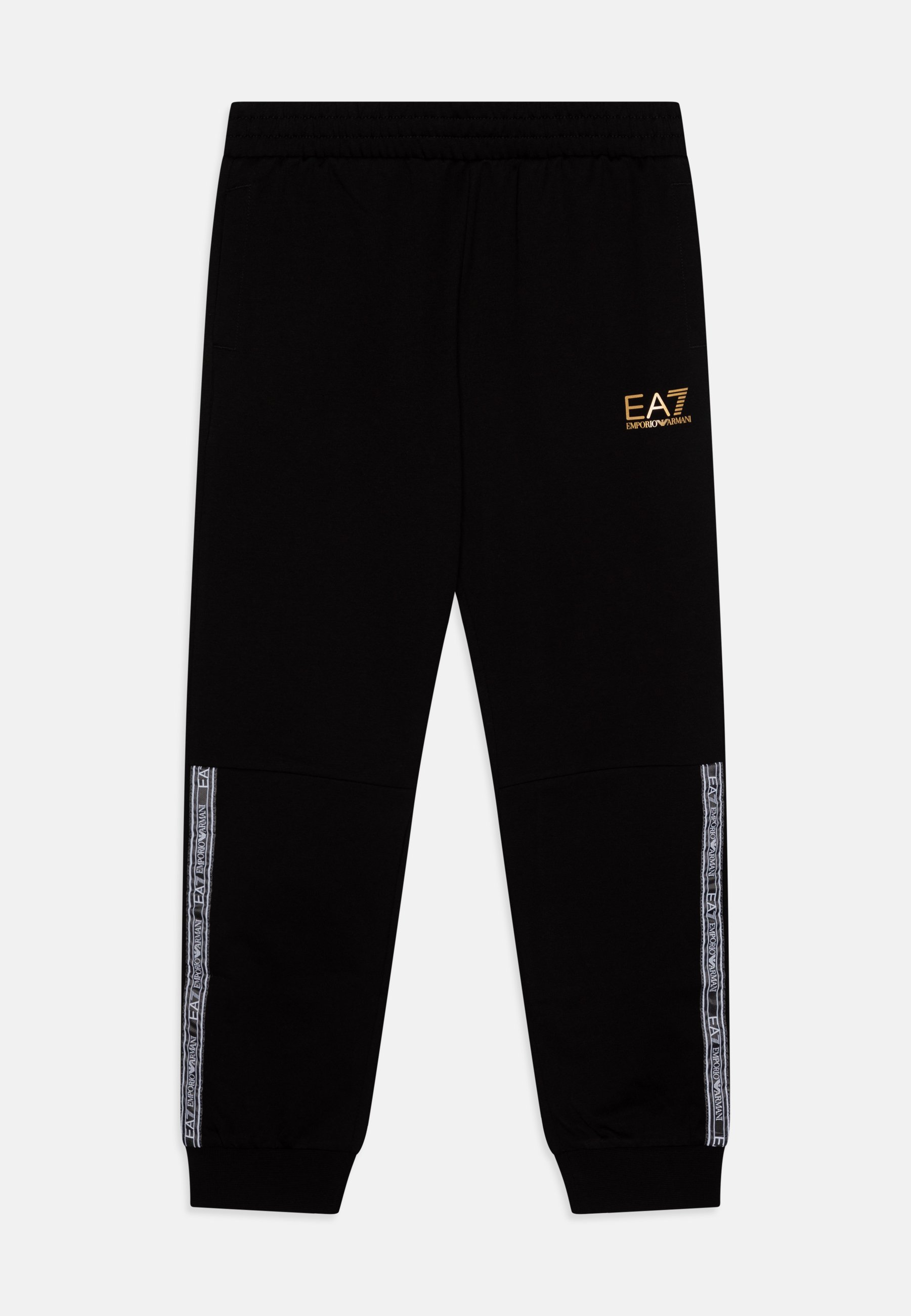 EA7 Emporio Armani KIDS TRACK SUIT STYLE UNISEX - Tracksuit bottoms -  black/gold/black - Zalando.co.uk
