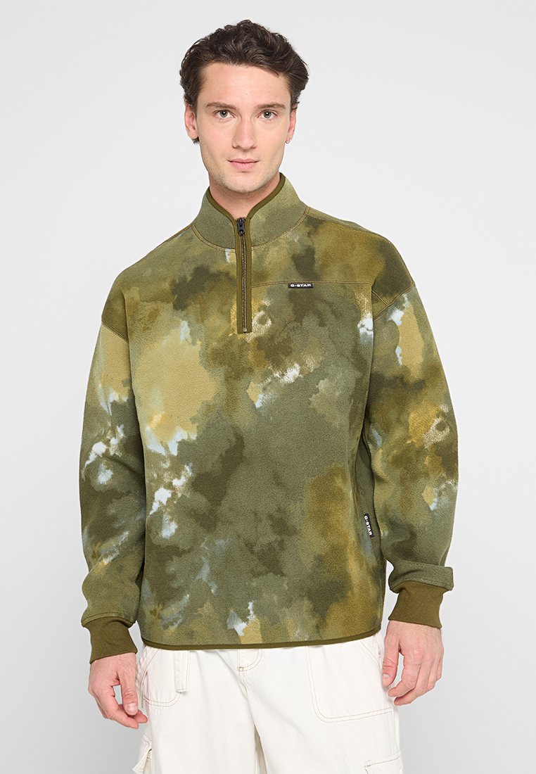G-Star Fleece trui olijfgroen