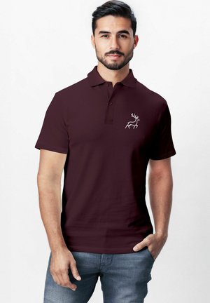 MIT GRAFIK HIRSCH – KURZARM SOMMER - Polo shirt - bordeaux