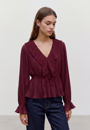 Vero Moda, VMDORA L/S FRILL PLEAT TOP WVN NOOS - Блуза - windsor wine