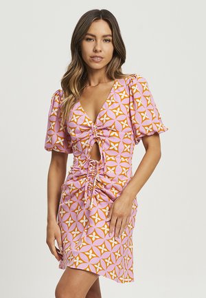 MARN - Day dress - pink geo tile