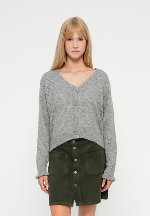 JDYLETTY  V-NECK - Chaqueta de punto - light grey melange