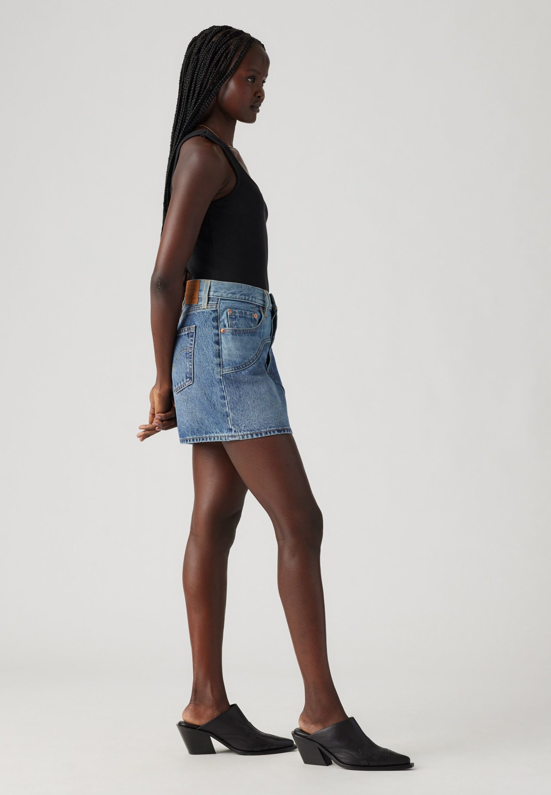 Levi's® ICON WESTERN YOKE - A-line skirt - blue denim - Zalando