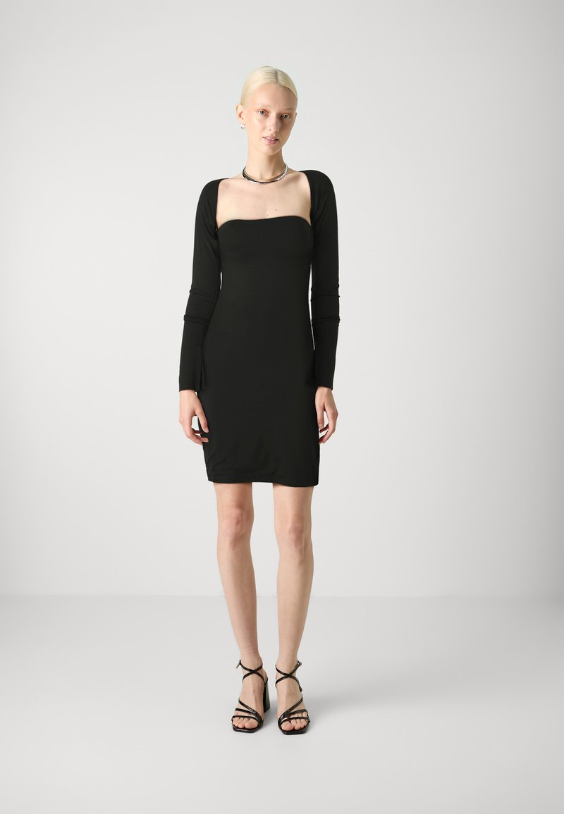 Gina Tricot SQUARE NECK MINI DRESS - Jersey dress - black - Zalando.ie