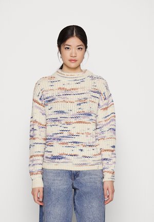 JDYJANNIE O NECK - Svetr - tapioca detai/blue violet tulip/sodalite blue/brown patinal