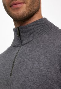 FALKE BASIC LAMBSWOOL HALF-ZIP - Maglione - dark grey