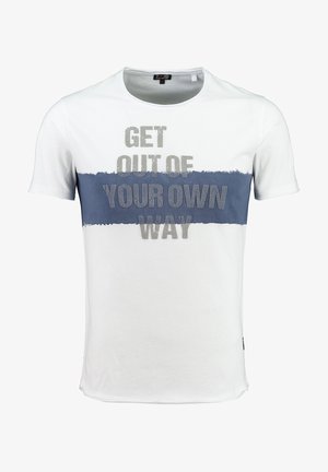 Print T-shirt - white-blue