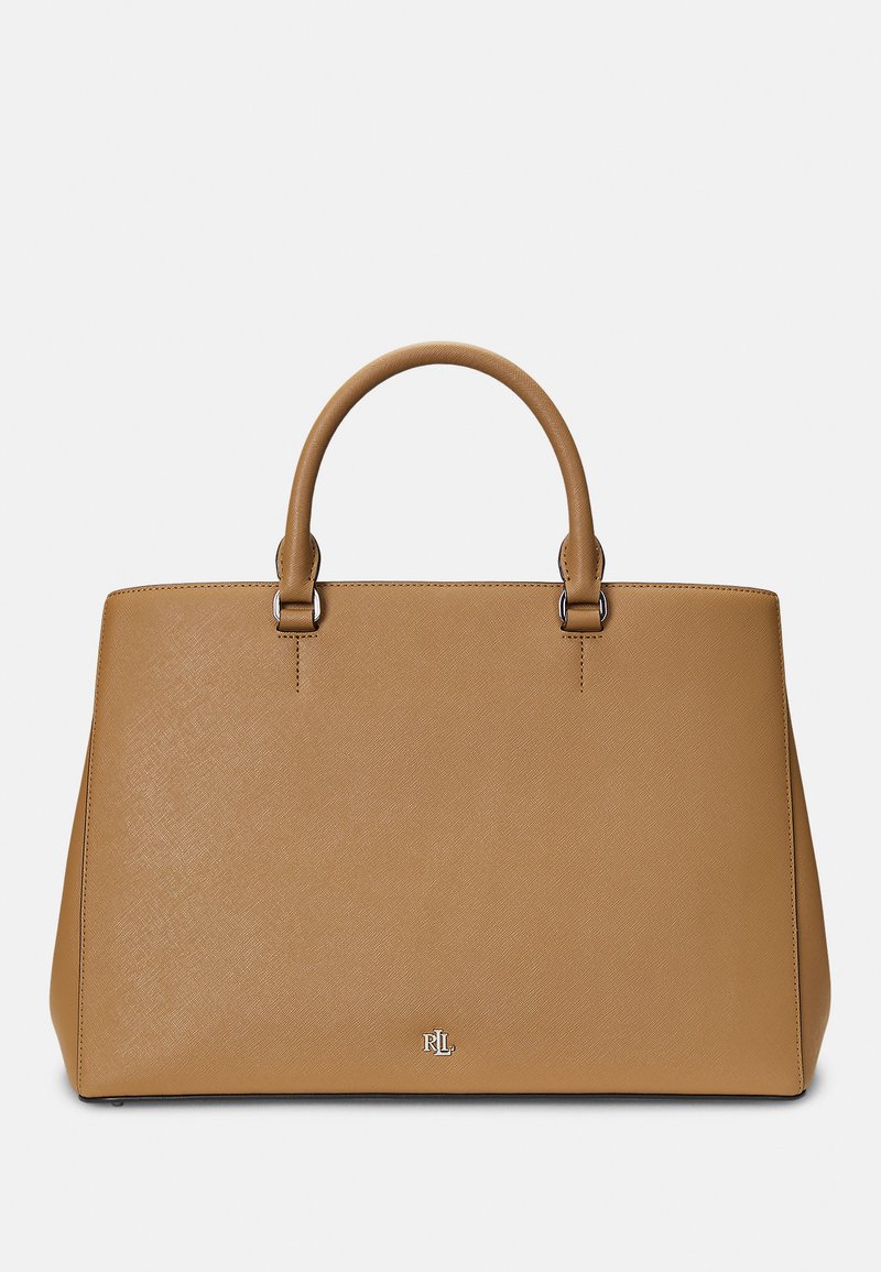 Lauren Ralph Lauren CROSSHATCH LEATHER LARGE HANNA SATCHEL - Kézitáska - camel
