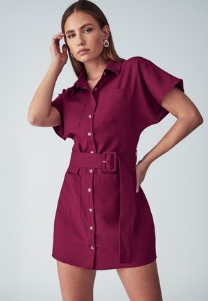 WILLA ZEL - Skjortekjole - burgundy