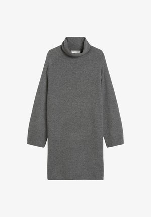 Maglione grigio a collo alto lavorato a maglia con maniche lunghe, vestibilità rilassata e polsini e orlo a coste. Tessuto morbido, adatto per una leggerezza ottimale.