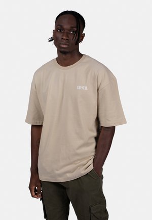 FACE - Print T-shirt - brown rice