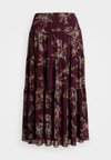 FLORAL CRINKLE GEORGETTE TIERED SKIRT - A-line skjørt - burgundy multi