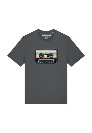 watapparel, RETRO KASSETTE - T-Shirt print - anthracite