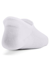 Bijela anklet čarapa od teksturiranog materijala, glatke površine, bez vidljivih uzoraka. Ima čvrst kroj i elastičnu manžetu za udobnost.