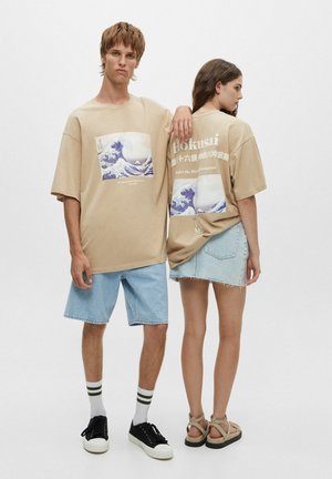 THE GREAT WAVE OFF KANAGAWA - T-shirt con stampa - light brown