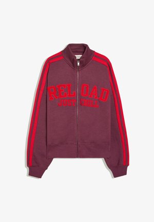 Bershka, ZIP-UP AND PATCHES - SWEATSHIRT - Sweat zippé - bordeaux