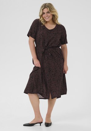 KCBELLA - Shirt dress - fudge black flower print