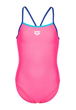 Arena GIRL'S ARENA SWIMSUIT LIGHT DROP SOLID - Costume da bagno - shocking pink neon blue eyeblush