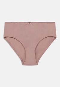 Μοβ βαμβακερό σλιπ με απαλή υφή, πλήρη κάλυψη και διακοσμητικό φιόγκο στη μέση. Ολοκληρωμένο με κυματιστή άκρη.