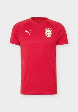 Puma, GALATASARAY SK EVOSTRIPE TEE - Klubiriided - dark cherry/summer sunset