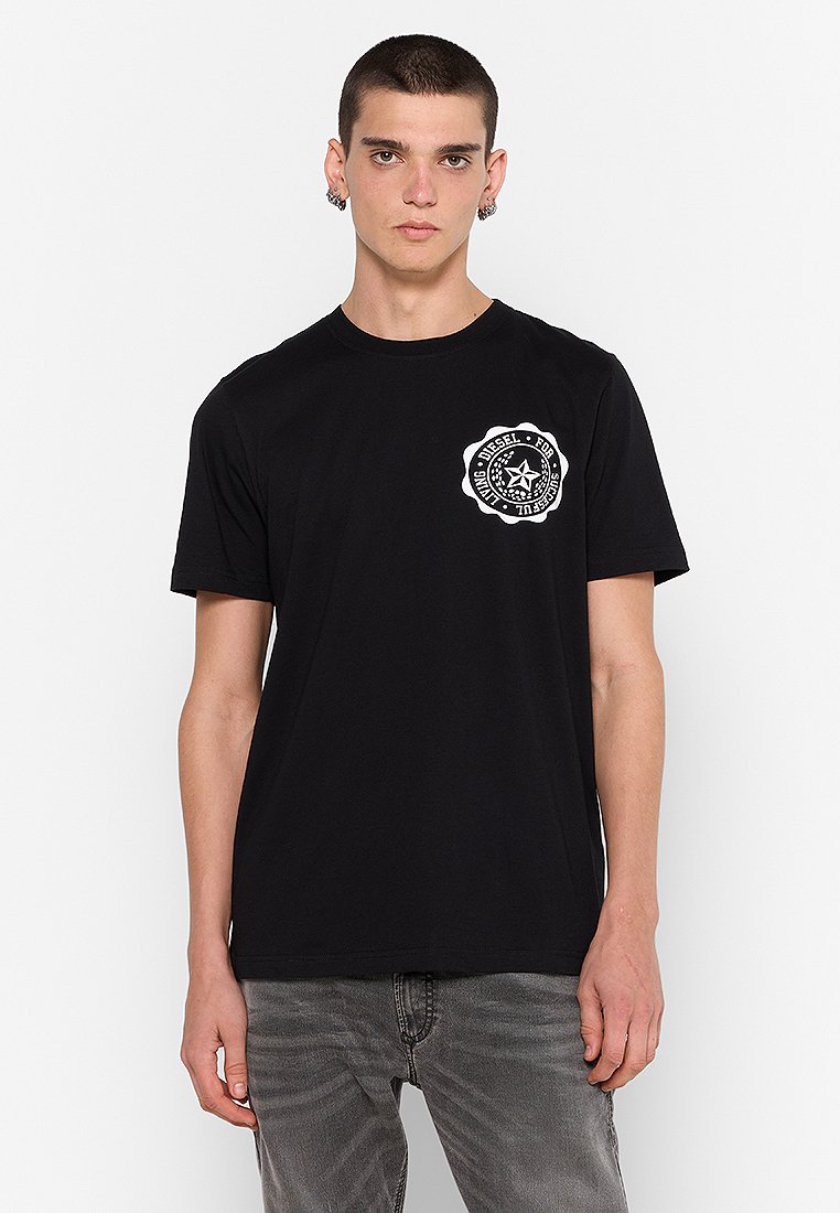 Diesel T-shirt print zwart