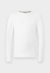 Wit katoenen shirt met lange mouwen, een ronde halslijn en minimale details. Zachte stof met een reguliere pasvorm.