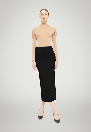 CREPE JERSEY - Pencil skirt - black