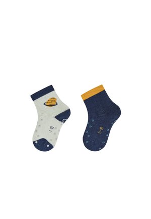 Sterntaler, ABS KRABBELSOCKEN 2ER PACK PLANET UND UNI MIT INNENFROTTEE - Socken - pudergrün