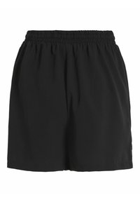 Short noir ample avec taille élastique et poches latérales présenté sur fond blanc.