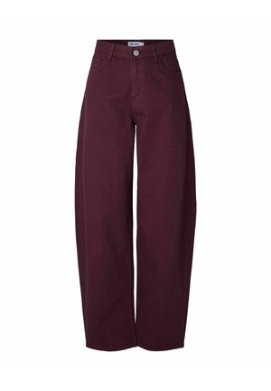 Pieces, PCGRACE MW BARREL ANK JEANS NOOS BC - Wide Leg - winetasting