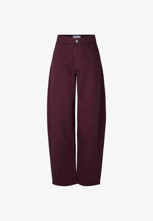 Pieces, PCGRACE MW BARREL ANK JEANS NOOS BC - Wide Leg - winetasting