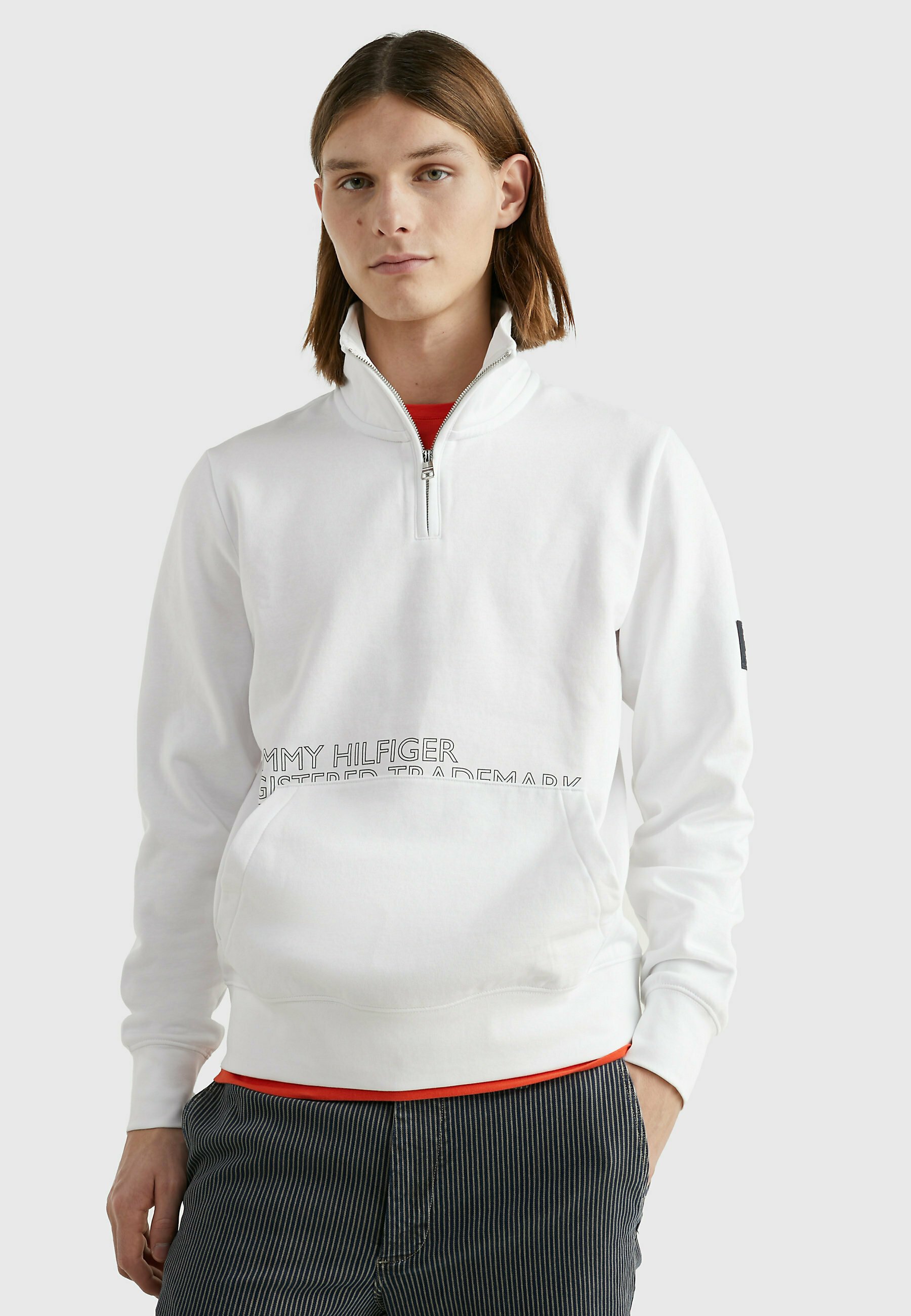 Tommy Hilfiger FLEX GRAPHIC HALF-ZIP - Sweatshirt - white/weiß - Zalando.de